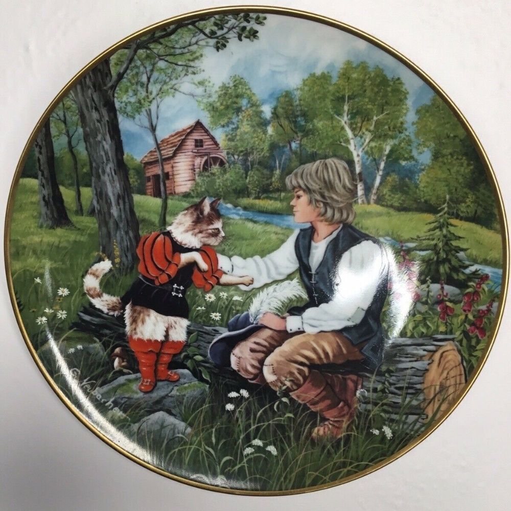 VTG 83s Kaiser Classic Gift German‎ Fairy Tales Collector's Plate Puss In Boots